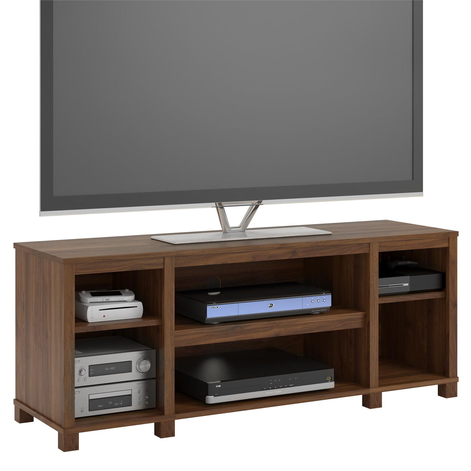 For Tvs Up To 50" Open Storage Shelf Entertainment Center Console Table