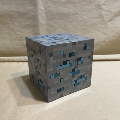 Minecraft Diamond Ore Blue Block Light Up Cube Touch Night Light Think Geek 2012