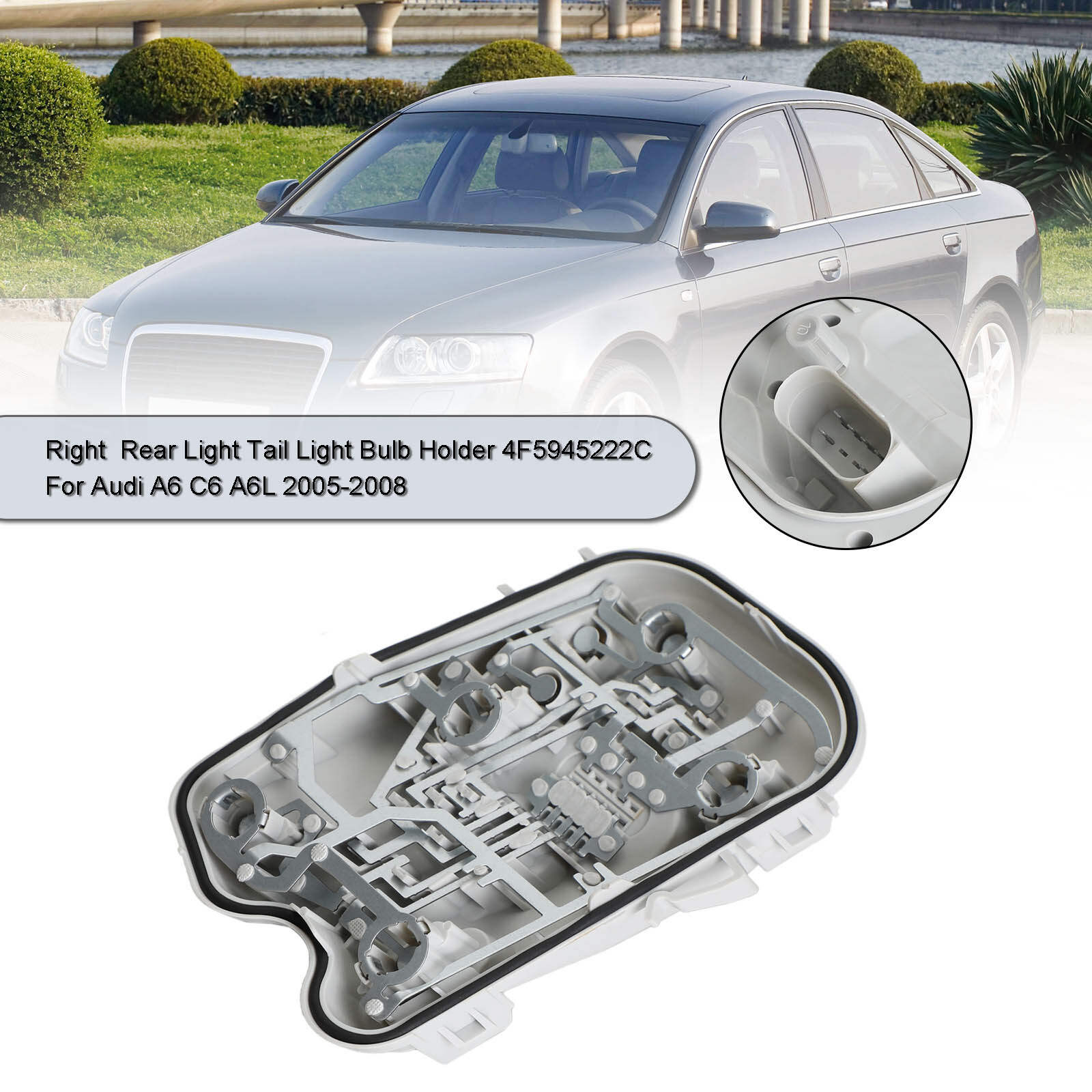Right Rear Light Tail Light Bulb Holder 4F5945222C For Audi A6 C6 A6L 2005-08 US