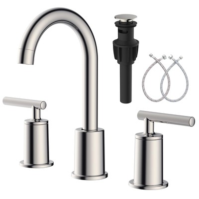 Bathroom Faucets Brushed Nickel, 8 Inch Widespread Bathroom Sink Faucet, Bath...