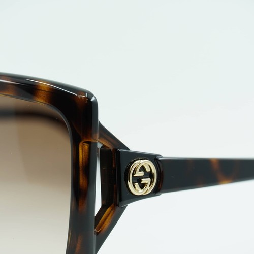 Pre-owned Gucci Gg0876s 002 Havana/brown 60-20-130 Sunglasses