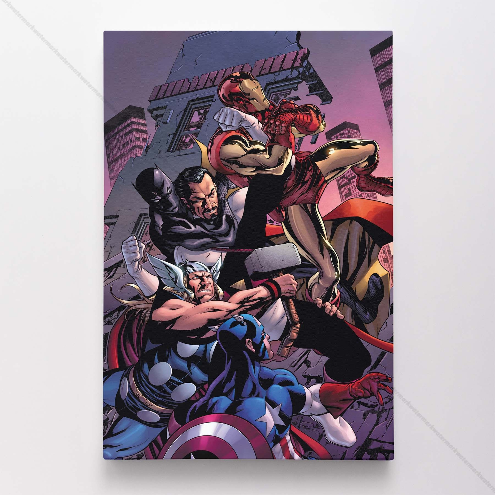 Avengers Poster Canvas Marvel Superhero Comic Book Cover Art Print #1369