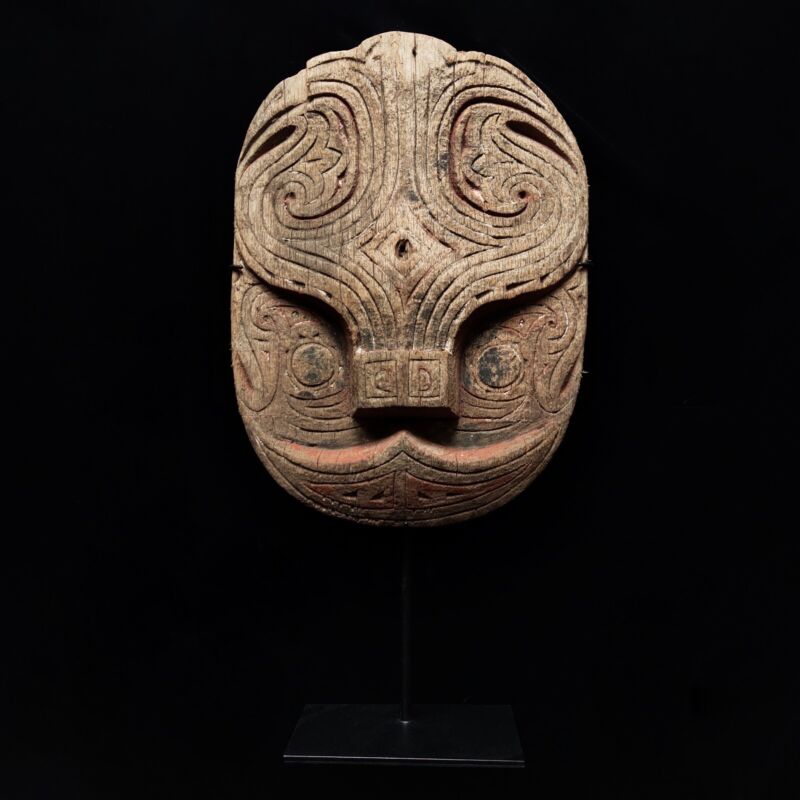 Tribal Dayak Wood Architectural Element Wooden Sculpture Wooden Shield Art