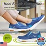 Women's Orthopedic Slip-On Loafers Walking Shoes for Flat Feet: Diabetic Supportive Loafers for Heel Ankle Pain, Heel Spurs, Comfortable Plantar Fasciitis Shoes for Flat Feet Blue Size 6