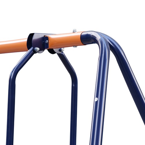 Outdoor Kids Swing Set W/2 Seats & 1 Glide Swing Set for Backyard 440lb Capacity