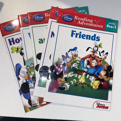 Lot Of 5 Disney Junior Pre-1 Reading Books Friends Mickey Disney Learning