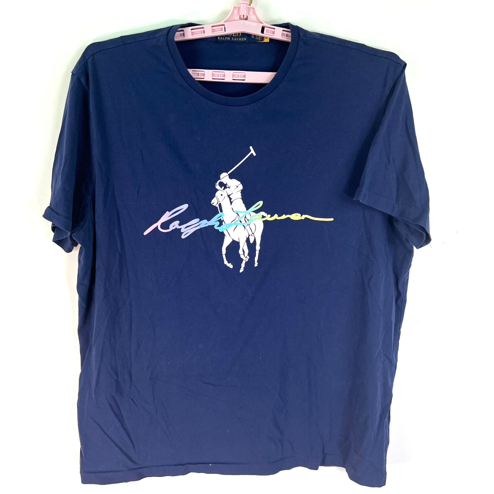 Polo Ralph Lauren T-Shirt Men's Size XL Blue Multicolor Pony