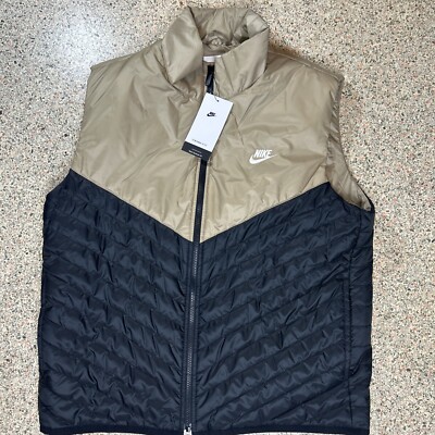 Nike Sportswear Therma-Fit Repel Vest Black Beige Men s Size Large FB8201-010