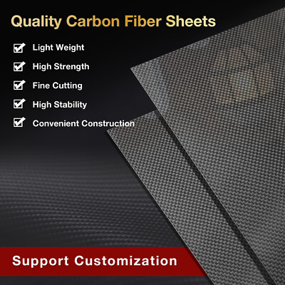 100% 3K Carbon Fiber Sheet Laminate Carbon Fiber Plate Panel 0.5-5MM Thickness