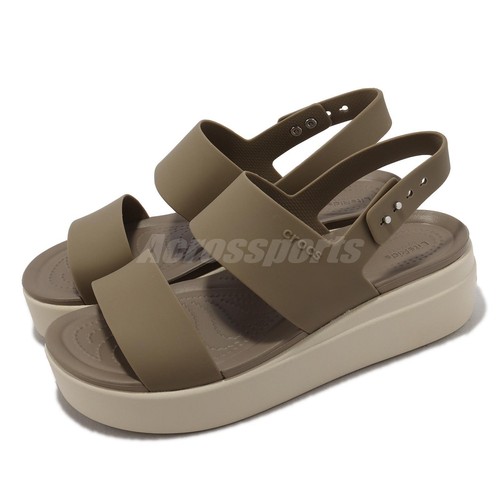 Женские повседневные сандалии на платформе Crocs Brooklyn Low Wedge Khaki Bone 206453-2YI