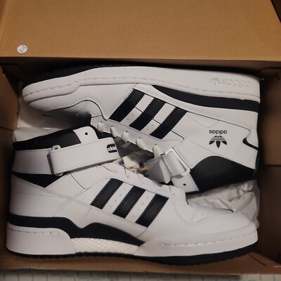 Size 13 - adidas Forum Mid White Black
