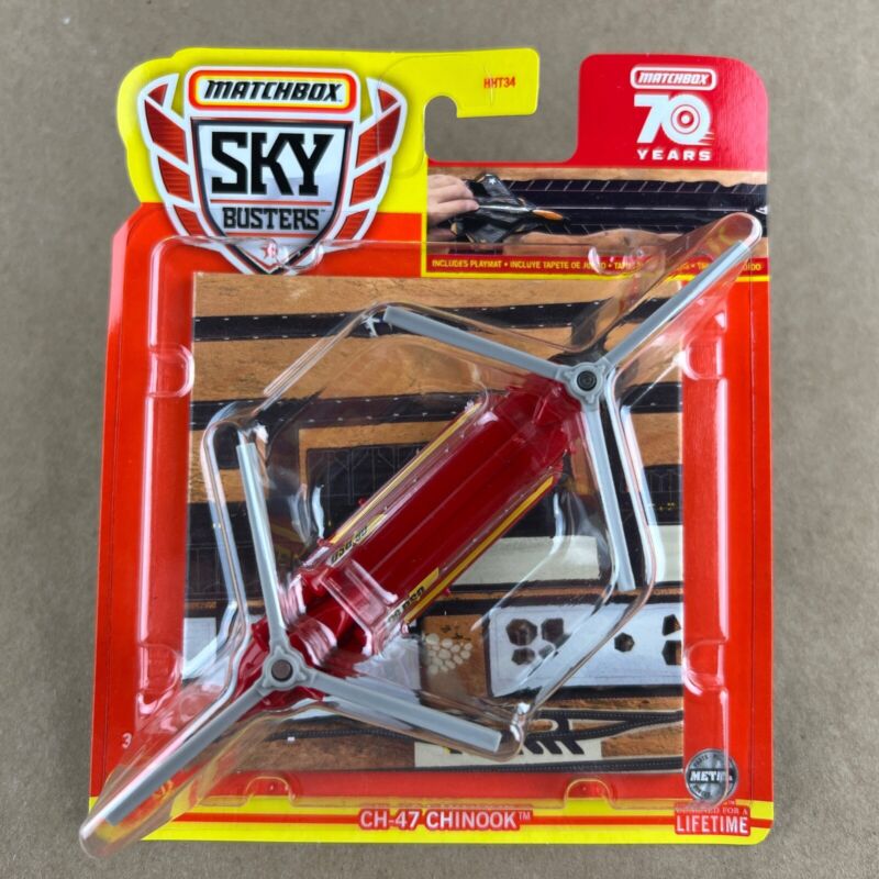 Matchbox Sky Busters 2023 Ch-47 Chinook Red 24/32 Diecast Toy Rescue Helicopter