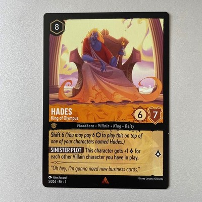 Lorcana First Chapter #5 Hades King of Olympus Rare