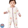 Baby Footed Pajamas with Mittens Rayon from Bamboo 2pcs Newborn Infant 2-way Zipper Pjs Cute Sleeper Outfit(Purple Floral Cake, 12-18m)