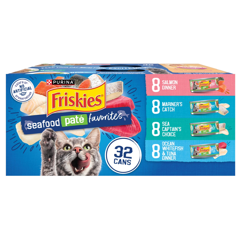 Purina  Pate Seafood Favorites Variety Pack, Wet Cat Food, 5.5 Oz Cans,