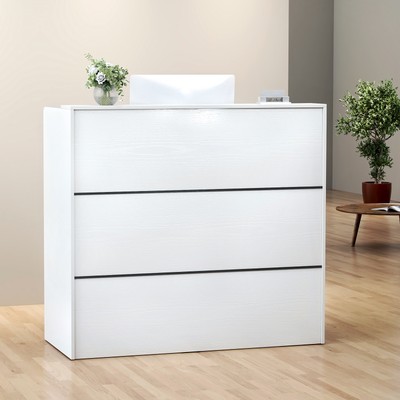 TC-HOMENY Office Reception Desk with Counter Front Desk Retail Checkout Table