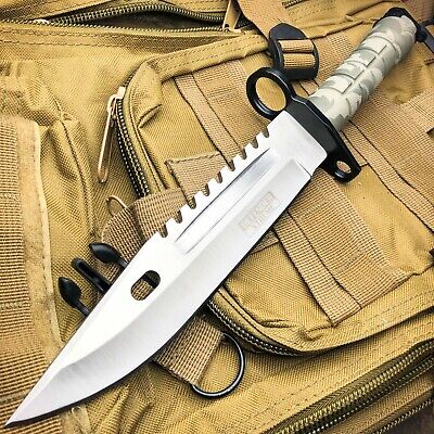 13" Tactical Hunting Rambo Combat Fixed Blade Knife Machete Bowie Bayonet NEW