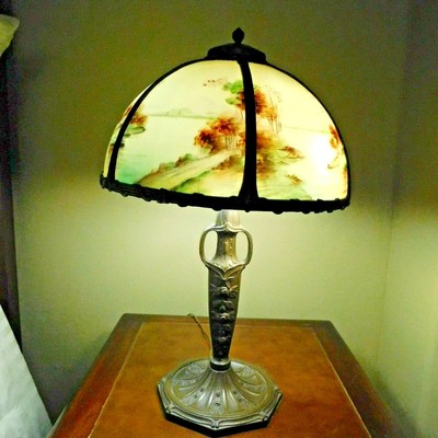 reverse hand painted table lamps