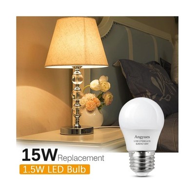 15W Light Bulb Equivalent, A15 15 Watt Light Bulbs 2700K Soft White 120V E26 1.5W LED Bulb,Low Watt Light Bulbs Table Lamp Bulb for Bedroom 12 Pack Additional Image