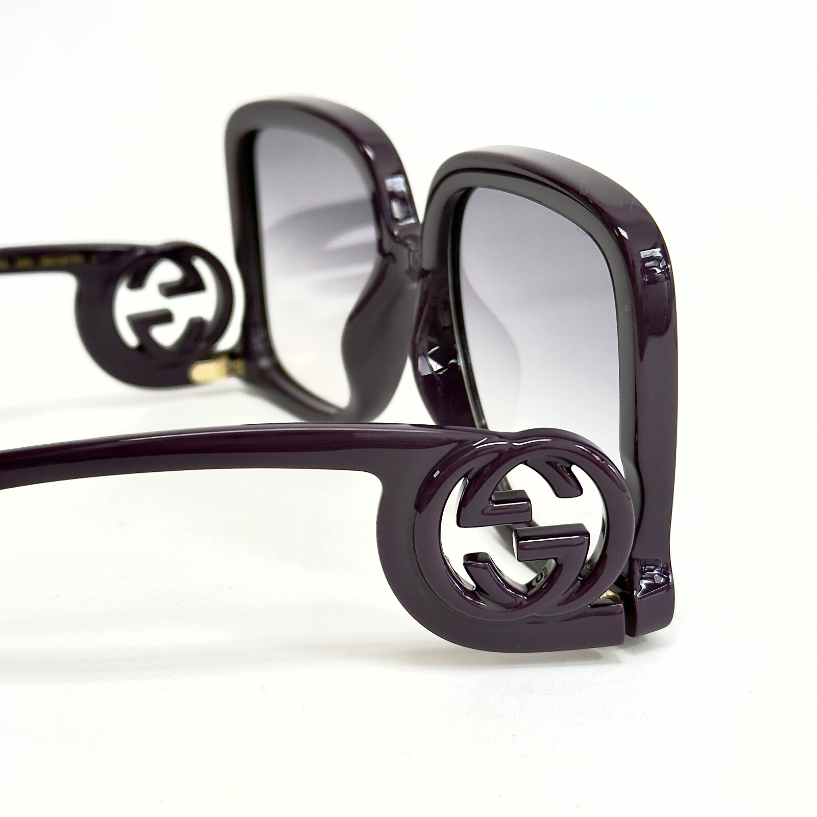 Pre-owned Gucci 1326 Violet Purple Gg Logo 003 Fashion Oversized Runway Sunglasses Gg1326s In Gray