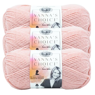 (3 Pack) Lion Brand Yarn 860-101A Vanna's Choice Yarn, Pink