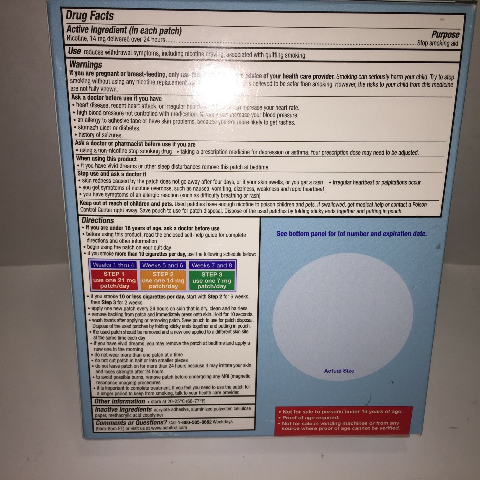 CVS NICOTINE TRANSDERMAL SYSTEM PATCH 14mg (Step 2) Stop Smoking Exp 1/19