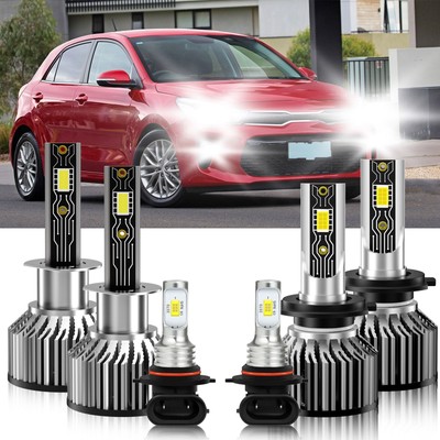 For Kia Rio 2012-2017 Combo LED Headlight High Low Fog Light Bulb Kit 6500K