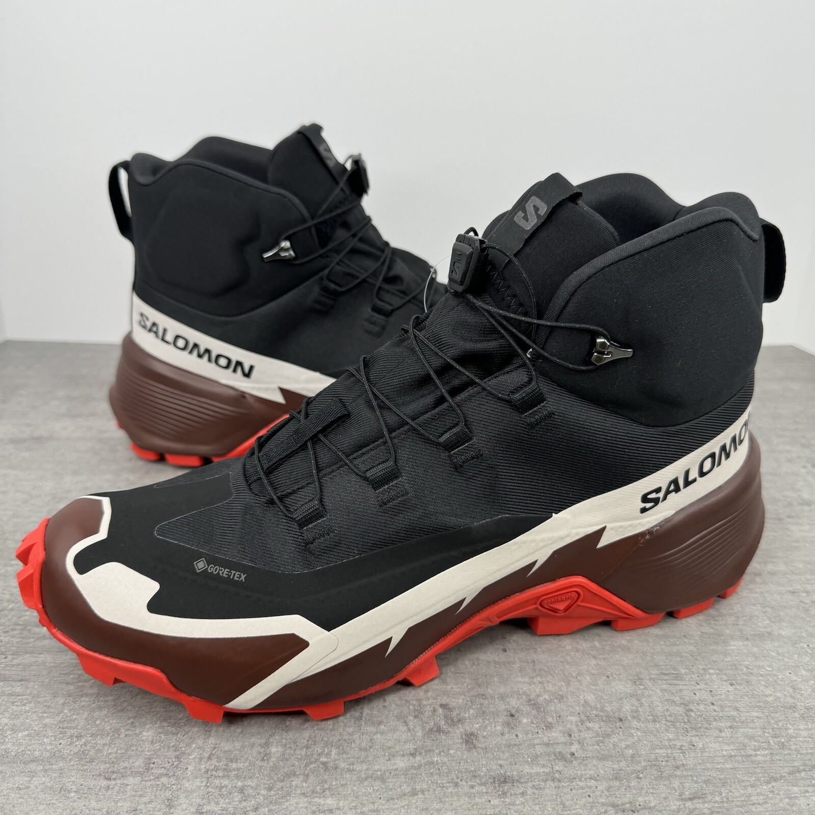 Salomon Cross Hike Mid GTX 2 Hiking Trail Shoes -Black/Red- Men's Size 12