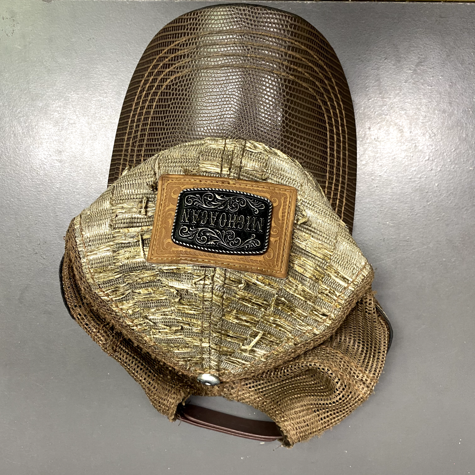 Pit Bull Hat Mens Snapback Mesh Trucker Cap Michoacan Buckle Brown