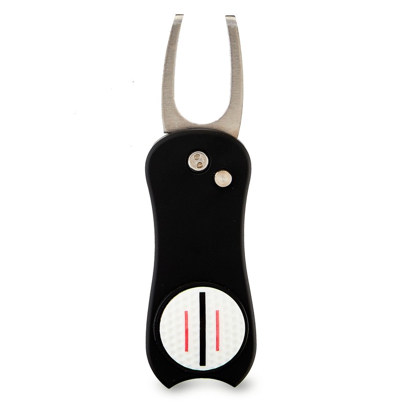 Spring-Assisted Golf Divot Tool with Magnetic Ball Marker – Fold