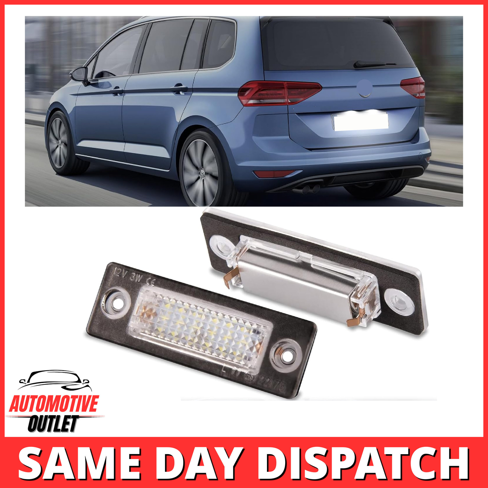 2X LICENSE NUMBER PLATE LED ERROR FREE LIGHT FOR VW CADDY CANBUS GOLF J-ETTA