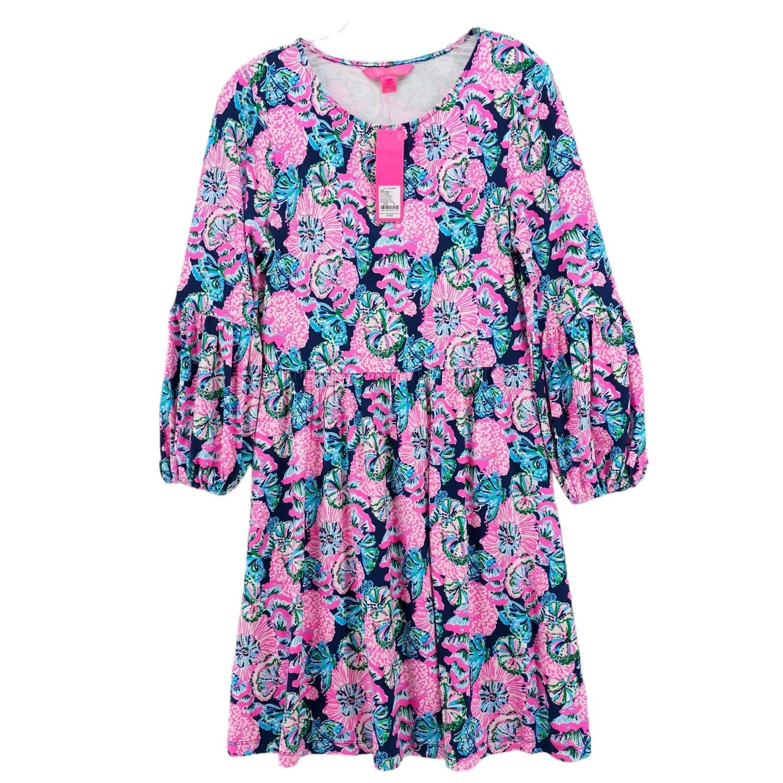 NWT LILLY PULITZER Auralia 3/4 Sleeve Dress Shroom with a View MEDIUM