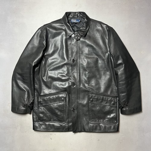 Vintage Ralph Lauren Polo Black Leather Quilted Jacket Rare Vintage Ralph Lauren Polo Black Leather Quilted Jacket Rare