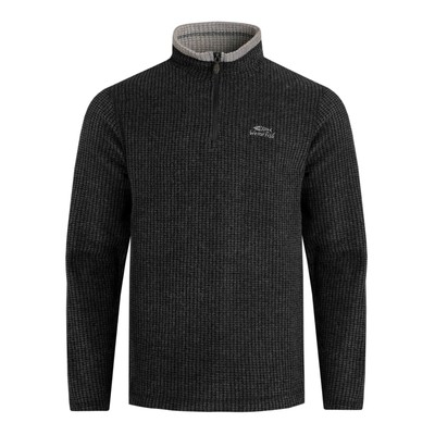 Weird Fish Mens Newark Grid Eco Friendly Quarter Zip Fleece Top (WF190)