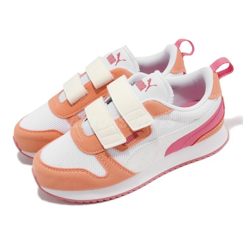 

Puma R78 V PS Оранжево-белый ремешок Детская дошкольная повседневная обувь для образа жизни 373617-38, R78 V Ps