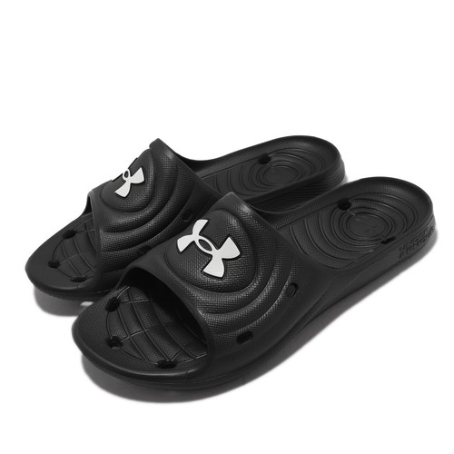

Мужские сандалии Under Armour Locker IV 4 UA Черно-белые тапочки без шнурков 3023758-001, Черный, Locker Iv