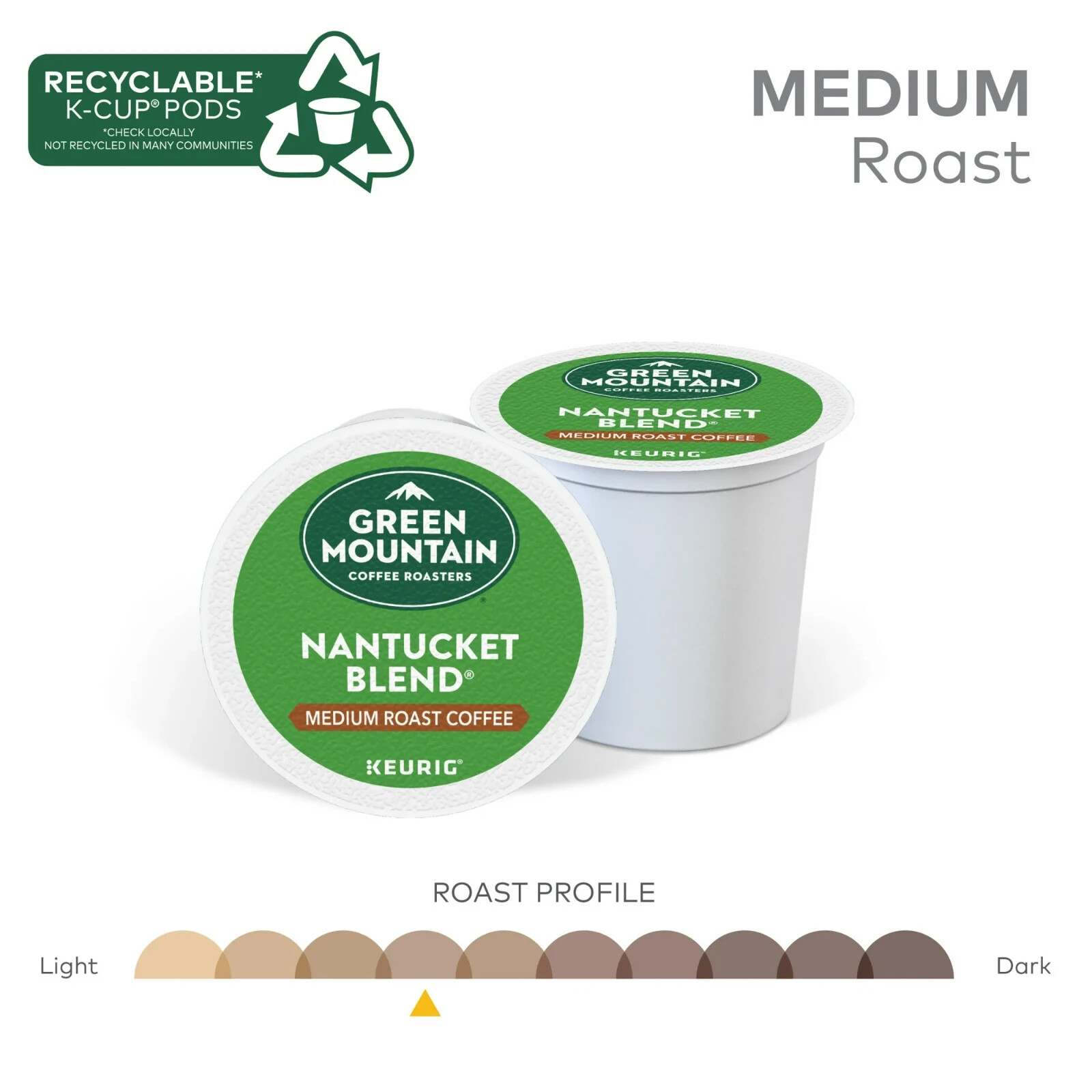 Green Mountain Coffee Nantucket Blend Medium Roast Keurig K-Cup Pods 24 Count 