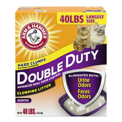 ARM & HAMMER Double Duty Cat Litter, Advanced Odor Control Cat Litter, 40Lbs