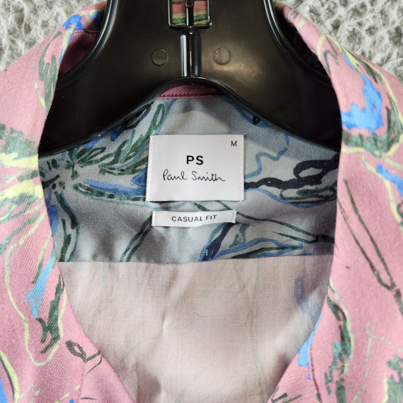PS by Paul Smith Iris Floral Casual Fit Button Up Shirt Men's M Pink Multi S/S - Picture 5 of 12