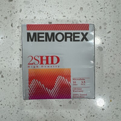Memorex 10 Pack 3.5'' 2SHD Double Sided High Density Disks Factory Sealed