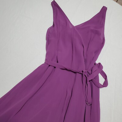 DKNY Womens Purple Midi Dress Size 2 New With Tags 2 Piece Set V Neck Sleeveless