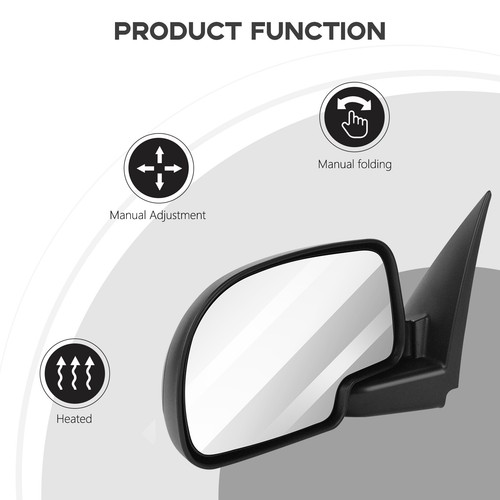 Side View Mirror Power Heated Turn Signal Driver Left Door For 2003-07 GMC Chevy