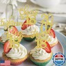 Rsstarxi 30 Pack 18th Birthday Cupcake Toppers Glitter Since 2007 Happy 18th Eighteen Cheers to 18 Years Old Birthday Cupcake Picks for 18th Birthday Party Cake Decorations Supplies Gold