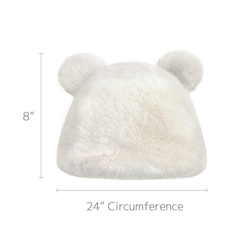 Wrapables Faux Fur Fluffy Bear Ears Winter Beanie Hat