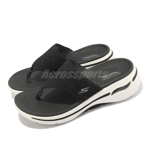 

Черно-белые женские сандалии без шнурков Skechers Go Walk Arch Fit-Weekender 140221-BKW, Черный, Go Walk Arch Fit-weekender