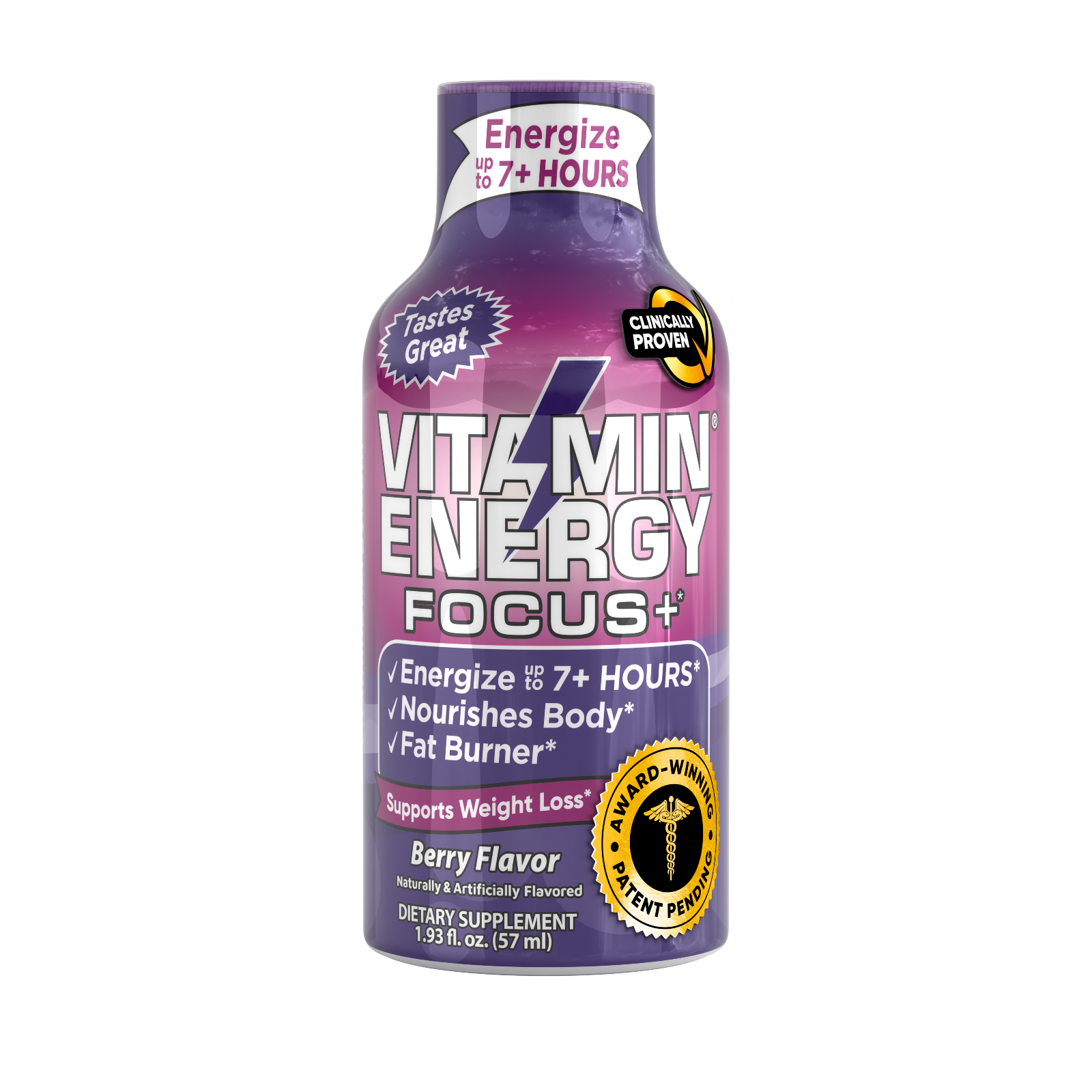 (48 Pack) Vitamin Energy® Focus+ Berry Energy Shots, Clinically Proven