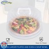 Large Microwave Cover for Food - Splatter Guard Lid - Cake Stand Cover - Size 11.5 In x 5 In Tall - Easy Grip Handle with Steam Vented Holes - BPA Free and Dishwasher Safe | Clear Plastic