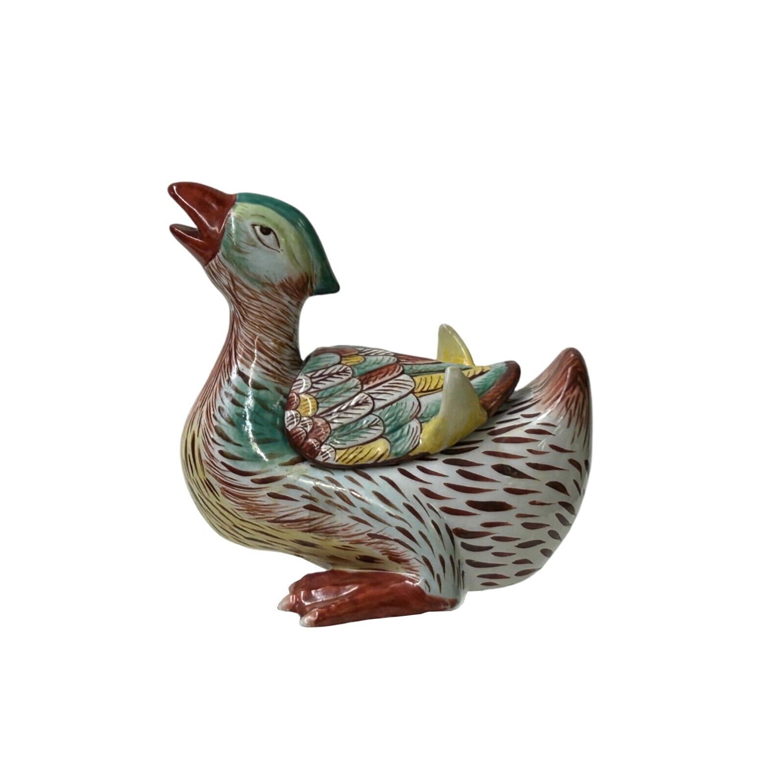 Vintage Oriental Handmade Mix Color Ceramic Water Duck Display Figure ws4405S Vintage Oriental Handmade Mix Color Ceramic Water Duck Display Figure ws4405S
