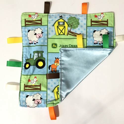 Taggie Security Blanket Blue John Deere