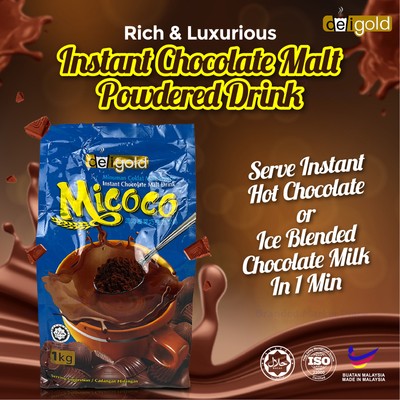 3 x 1kg Deligold Instant Chocolate Malt Drink, Halal. Quick Source Of Energy